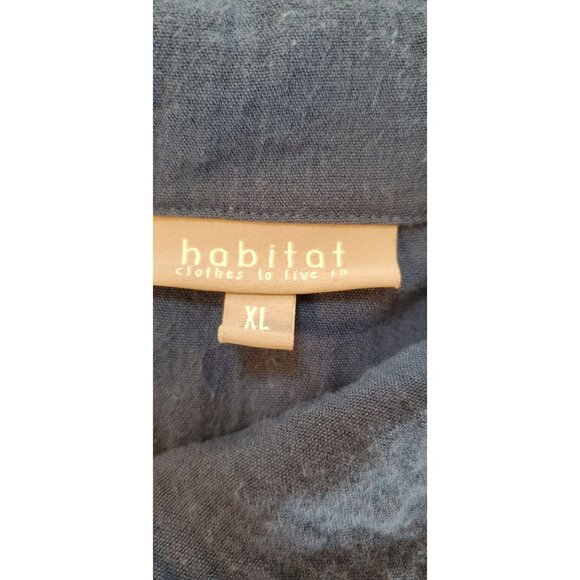 Habitat Women's Blue Button Up Relaxed Fit Shirt/Jacket Front Side Pockets Sz XL - Picture 3 of 4
